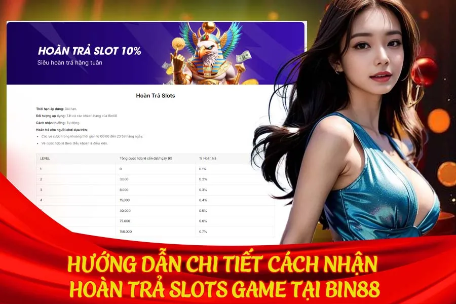 Hướng dẫn chi tiết cách nhận Hoàn Trả Slots Game tại Bin88