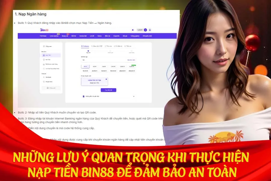 Những Lưu Ý Quan Trọng Khi Thực Hiện Nạp Tiền Bin88 Để Đảm Bảo An Toàn